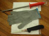 Forschner 5 Inch Boning Knife AND Granton Steel AND Large Polar Bear Cut Resistant Glove AND White Butcher Apron - Click on the Photo to enlarge