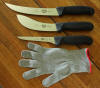 All 3 Forschner Knives AND 1 Small Polar Bear Cut Resistant Glove - Click on the Photo to enlarge