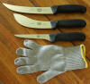 All 3 Forschner Knives AND 1 Medium Polar Bear Cut Resistant Glove - Click on the Photo to enlarge