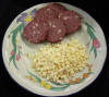 Slices of smoked deer sausage with high temperature pepper jack cheese.